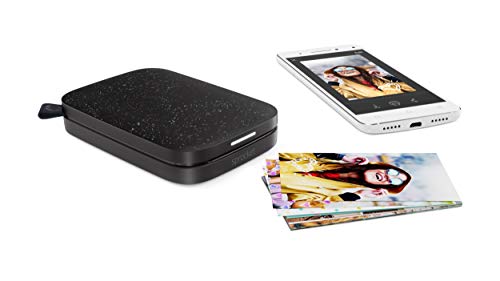 HP Sprocket 200 - Impresora fotográfica portátil (tecnología de impresión Zink, Bluetooth, Fotos 5 x 7.6 cm), Negro