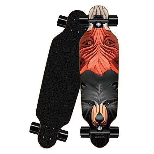 HPH Completar Patineta, 8 Plantas Arce Cubierta 31 Pulgadas Retro Crucero Profesión Patada Doble Longboard Adecuado para Adolescentes Niño Adulto Principiante,Naranja