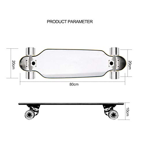 HPH Completar Patineta, 8 Plantas Arce Cubierta 31 Pulgadas Retro Crucero Profesión Patada Doble Longboard Adecuado para Adolescentes Niño Adulto Principiante,Rosado