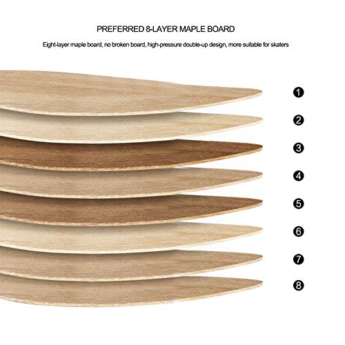 HPH Completar Patineta, 8 Plantas Arce Retro Crucero 31 Pulgadas Profesión Patada Doble Mini Longboard Adecuado para Adolescentes Niño Adulto Principiante,Rojo