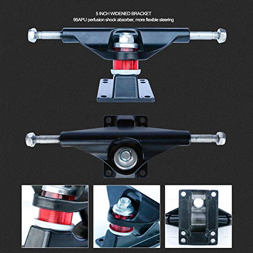 HPH Completar Patineta, 8 Plantas Arce Retro Crucero 31 Pulgadas Profesión Patada Doble Mini Longboard Adecuado para Adolescentes Niño Adulto Principiante,Rojo