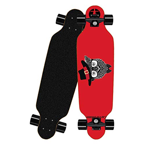HPH Completar Patineta, 8 Plantas Arce Retro Crucero 31 Pulgadas Profesión Patada Doble Mini Longboard Adecuado para Adolescentes Niño Adulto Principiante,Rojo