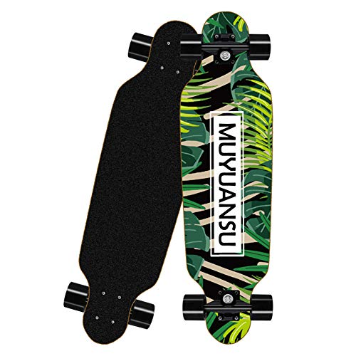 HPH Completar Patineta, 8 Plantas Arce Retro Crucero Cubierta 31 Pulgadas Profesión Patada Doble Mini Longboard Adecuado para Adolescentes Niño Adulto Principiante,Verde
