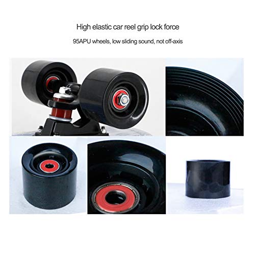 HPH Estándar Patineta, 8 Plantas Arce Cubierta Completar 31 Pulgadas Retro Crucero Profesión Patada Doble Longboar Adecuado para Adolescentes Niño Adulto Principiante,Rojo