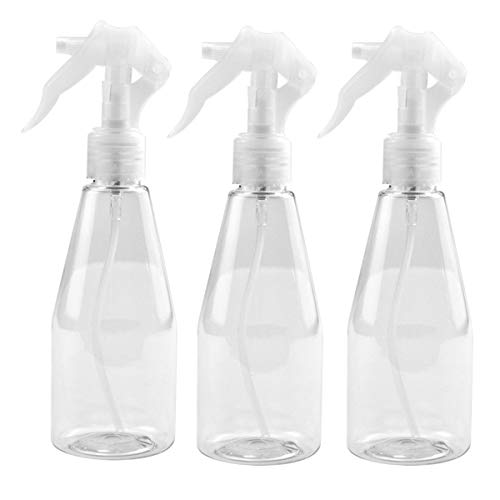 HQdeal 3 Piezas 200ml Botella de Spray Vacías Plástico, Botella de Spray de Agua Recargable, Botellas de Spray de Niebla Fina para Limpieza, Cabello, Plantas, Flores, Peluqueria, Transparente