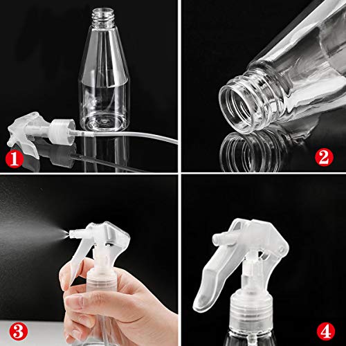 HQdeal 3 Piezas 200ml Botella de Spray Vacías Plástico, Botella de Spray de Agua Recargable, Botellas de Spray de Niebla Fina para Limpieza, Cabello, Plantas, Flores, Peluqueria, Transparente
