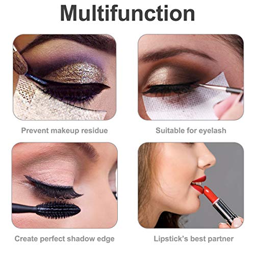 HQdeal Almohadillas de Sombra de Ojos, 150 Piezas Desechables No-Tejidos Eye Patch, plantillas maquillaje Para Prevenir las Extensiones de Pestañas, Teñido y Residuos de Maquillaje de Labios