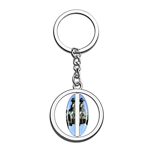 Hqiyaols Keychain España Logrono Cristal Girar Acero Inoxidable Llavero Viajes Ciudad Recuerdo Llavero