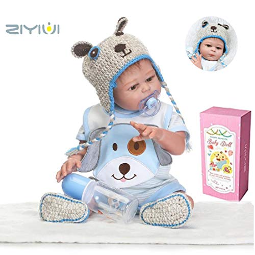 HRYEOY Doll 50 cm 20 Pulgadas Muñeca Reborn Dolls Cuerpo Entero Silicona Blanda Recién Nacido Niño Muñeca Reborn Hecho a Mano Realista Magnético Juguete Niño Regalo