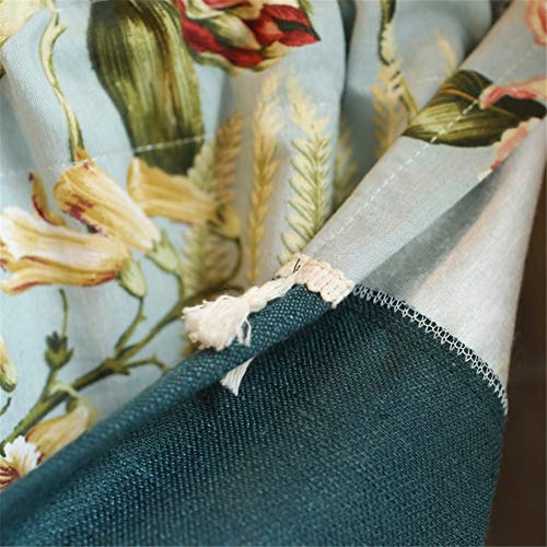 HRYJ Cortinas Europea Empalme Media Cortina para Puerta Cortina de Cocina Media Cortina de Armario Borla de Flores Media Cortina 130x72cm (51x28 Pulgadas)