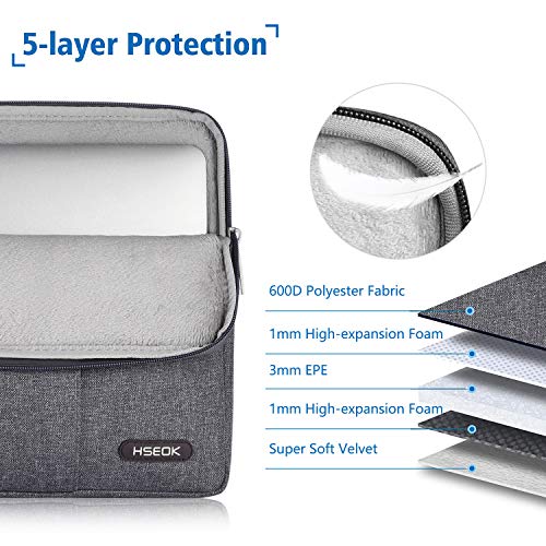 Hseok Funda Blanda Maletín Impermeable para Ordenador Portátil, Estilo Elegante Bolsa Protectora, Ideal por 15,6 Pulgadas DELL/Ausu/Acer/HP/Toshiba/Lenovo, Color Negro/Gris/Gris Oscuro/Rosa