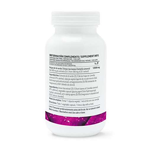 HSN Té Verde Green Tea 500mg | para Perder Peso, Quemagrasas Natural, Potente Termogénico y Diurético, Antioxidante | Vegano, Sin Gluten, Sin Lactosa, 120 Cápsulas Vegetales