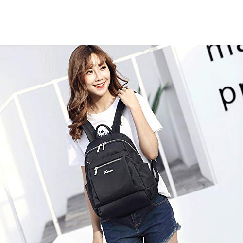 HTMAL Multi-bolsillo Diseño Diseño ligero Tendencia Moda Bolsa 2019 Nueva Oxford Tela Mochila Mujer Versión coreana de The Tide Moda Lona Mochila Bolsa de nylon salvaje Bolso informal (tamaño : M)