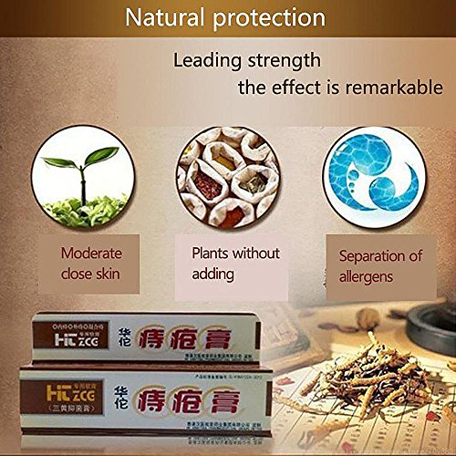 Hua Tuo Pomada para las Hemorroides,Fisuras Anales,Hemorroides,Tratamiento Rápido,Seguro para el Alivio del Síntoma Hemorroidal,25g