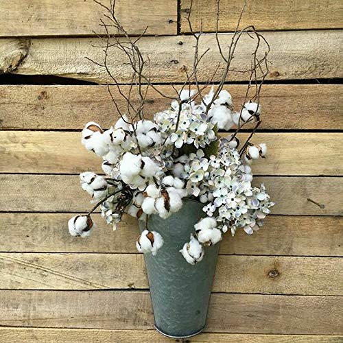 HUAESIN 20Pcs Ramo de Flores Secas Decoracion Jarrones Rama Algodon Natural Flor Blanca Artificial Flores de Algdon para Boda Fiesta Hogar Mesa Macetero Terraza Balcon Cocina Dormitorio Iglesia
