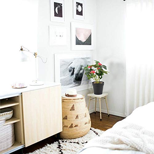 HUAESIN 2pcs Macetas con Flores Artificiales Decoracion Roja Flor Rosa de Seda Falsa Planta Artificial Decorativa para Exterior Interior Hogar Mesa Cocina Terraza Oficina Estanteria Boda Fiesta