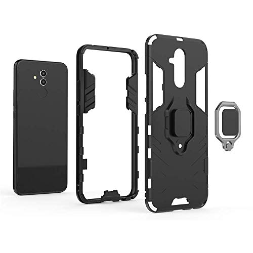 Huawei Mate 20 Lite Funda, CHcase 2in1 Armadura Combinación A Prueba de Choques Heavy Duty Escudo Cáscara Dura PC + TPU con Soporte Magnetic Car Mount Cover para Huawei Mate 20 Lite -Black Plus Gray