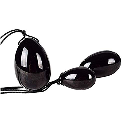 Huevo de piedra de jade natural Huevos de Yoni 3 piezas Huevos de jade perforados + 1 pieza Varilla de masaje para Kegel Ejercicio Piedras de masaje para que las mujeres entrenen los músculos