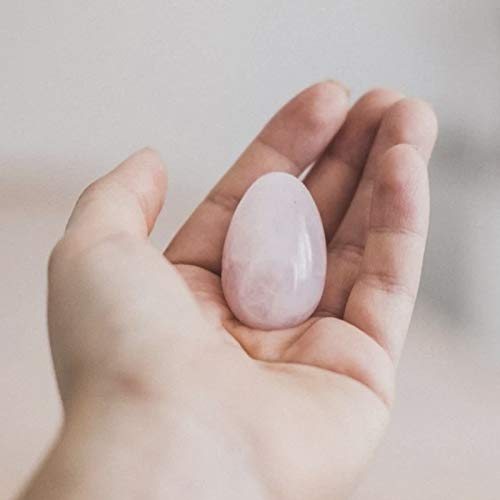Huevo Yoni de Cuarzo Rosa | YONI EGG | Talla M | Principiantes | Ayuda a intensificar Orgasmos, Lubricación Natural Vaginal, Ejercita Suelo Pélvico y Vagina, Reduce Cólicos Menstruales |