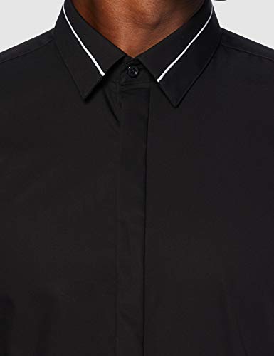 HUGO Emmet 50436117 Camisa, Black (1), 40 para Hombre