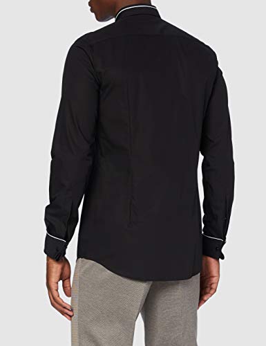HUGO Emmet 50436117 Camisa, Black (1), 40 para Hombre