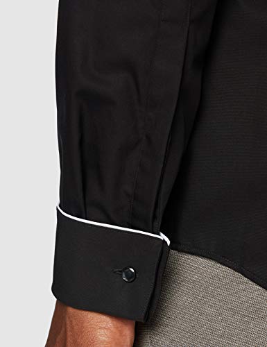 HUGO Emmet 50436117 Camisa, Black (1), 40 para Hombre