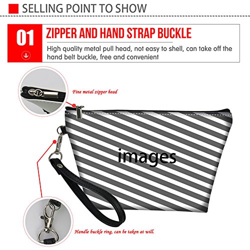 HUGS IDEA - Bolsa de maquillaje impermeable para mujer, con cremallera, para oficina, viajes, trabajo, compras, dentista, etc.