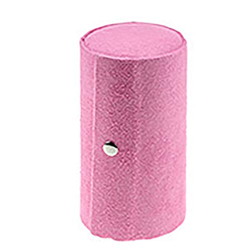 HUI JIN - Joyero con forma de cilindro y 3 capas, organizador de joyas enrollable con cierre a presión, color rosa