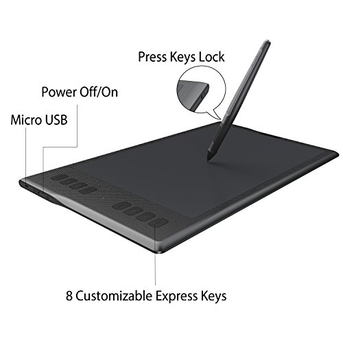 HUION Inspiroy Q11K Tableta Gráfica, Tableta Gráfica de Dibujo Inalámbrica con Gran Espacio de Trabajo de 11 x 6,875 Pulgadas, 8 Teclas Express, Presión del lápiz 8192, Compatible con Windows y macOS
