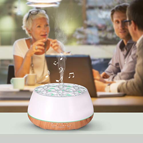 Humidificador Aromaterapia Ultrasónico 400mL, Difusor de Aceites Esenciales con Altavoces Bluetooth, Operación Silenciosa, 10 Horas, Aroma Constante, para Aromaterapia en el Hogar,Oficina,Spa, Yoga,