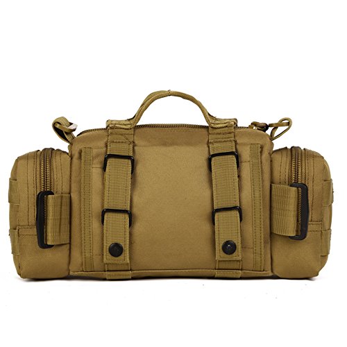 Huntvp Riñonera Táctical Bandolera Militar Molle 3 Vías de Llevar Impermeable para Correr Senderismo Ciclismo Camping