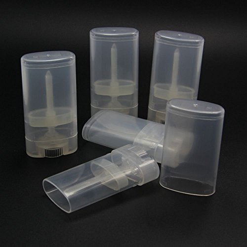 Hustar - Contenedor vacío rellenable de plástico para bálsamo labial, 15 ml, 5 unidades, transparente