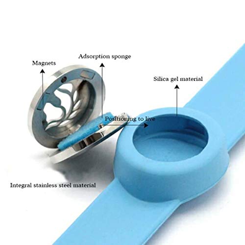 HXCSSK2 Pulsera de Aceite Esencial Pulsera árbol de la Vida palmada del silicón Pulseras Pulseras del Partido con 10 Lavables Insertar Pad for el Favor de Niñas y Niños del Partido (Color : I)