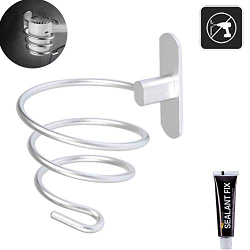 HyAdierTech Soporte de Pared para Secador de Pelo, Pegamento Patentado + Autoadhesivo, Acero Inoxidable Secador de Pelo Soporte Montado, Dormitorios, Aseos, Barberías y Peluquerías Profesionales