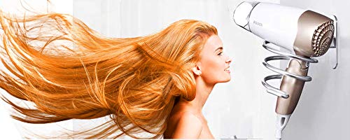 HyAdierTech Soporte de Pared para Secador de Pelo, Pegamento Patentado + Autoadhesivo, Acero Inoxidable Secador de Pelo Soporte Montado, Dormitorios, Aseos, Barberías y Peluquerías Profesionales