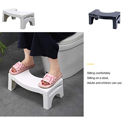 HYCZW Taburete De Baño para Ponerse En Cuclillas En El Inodoro, 35° Alivia El Estreñimiento Y La Hinchazón, Alinea El Colon para Un Alivio Más Rápido Y Fácil by,Negro