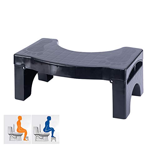 HYCZW Taburete De Baño para Ponerse En Cuclillas En El Inodoro, 35° Alivia El Estreñimiento Y La Hinchazón, Alinea El Colon para Un Alivio Más Rápido Y Fácil by,Negro