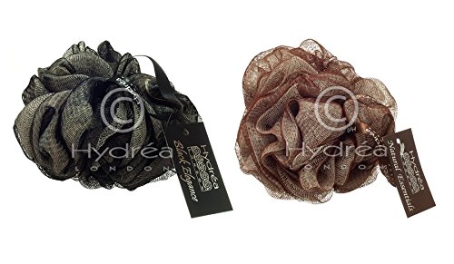 Hydrea alta calidad Exfoliante Corporal de Baño y Ducha Puff/Coletero/búfer Chocolate & crema & Negro y Crema Twin Pack
