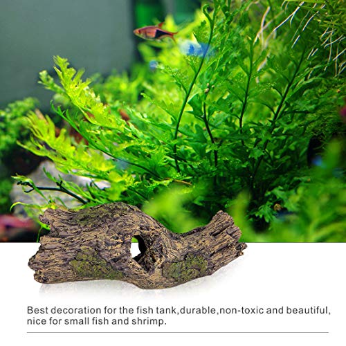 Hygger Decoracion Acuario, Adorno para Acuario de Cueva, Tronco Decorativa para Acuario, Acuario Decoracion Ideal para Pequeños Peces Camarón Tortuga