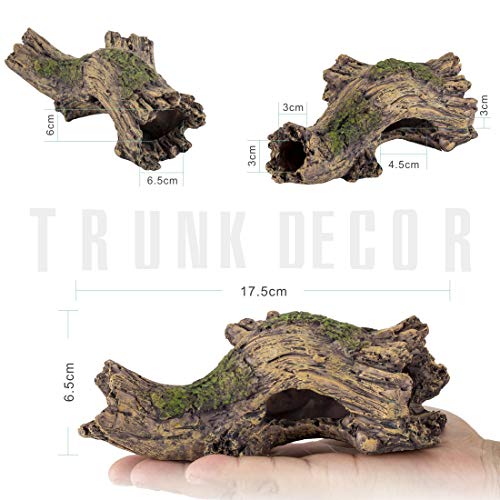 Hygger Decoracion Acuario, Adorno para Acuario de Cueva, Tronco Decorativa para Acuario, Acuario Decoracion Ideal para Pequeños Peces Camarón Tortuga