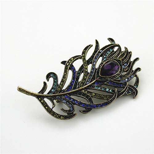 HYLIWI Broche 2017 Señoras de La Manera Nueva Joyería Retro Traje Suéter Personalidad Pluma Chica Esposa Fiesta de Regalo Broche Mujer