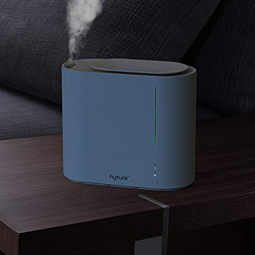 Hysure Humidificador Ultrasónico de 2,2 L, Depósito de Agua de Gran Capacidad, Apagado Automático,Blanco