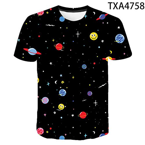 HYTR 3D Camisetas Universe Planet Space Galaxy 3D T-Shirt Hombres Mujeres Niños Camiseta 3D Print Star Sky Cool Tees Boy Girl Fashion Streetwear Tops 4XL