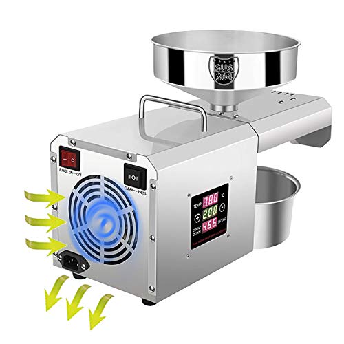 hzexun Máquina Automática Para La Prensa De Aceite Extractor De Aceite De Grado Comercial Expulsor De Aceite Para Coco, Semilla De Oliva, Lino, Maní, Ricino,Cáñamo,Semilla De Perilla,Canola,Sésamo