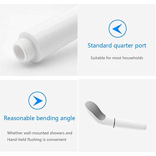 HZK Ducha de Mano, Blanca Curva en la Ducha a presión Cabezal de Ducha, Resistencia a Altas temperaturas, Anti-obstrucción, Desmontable de Limpieza, Boca 22cm * 8 WDDT