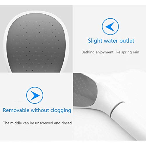 HZK Ducha de Mano, Blanca Curva en la Ducha a presión Cabezal de Ducha, Resistencia a Altas temperaturas, Anti-obstrucción, Desmontable de Limpieza, Boca 22cm * 8 WDDT