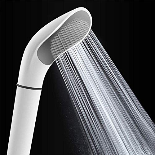 HZK Ducha de Mano, Blanca Curva en la Ducha a presión Cabezal de Ducha, Resistencia a Altas temperaturas, Anti-obstrucción, Desmontable de Limpieza, Boca 22cm * 8 WDDT