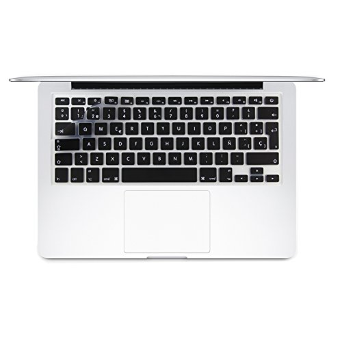 i-Buy La cubierta del teclado de silicona para el MacBook Air&Pro de 13&15 pulgadas[teclado Europea,español]- Negro
