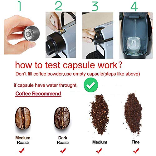 i Cafilas Nespresso Filtros Cápsula Recargable Reutilizable para Nespresso,Cápsula rellenable de Acero Inoxidable para Nespresso,con Cuchara de café, Cepillo