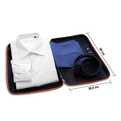 IAMRUNBOX Garment Bag - Funda Porta Camisas, Bolso de Viaje Organizador de Ropa + Plegador Gratis - Singlepack (Naranja)